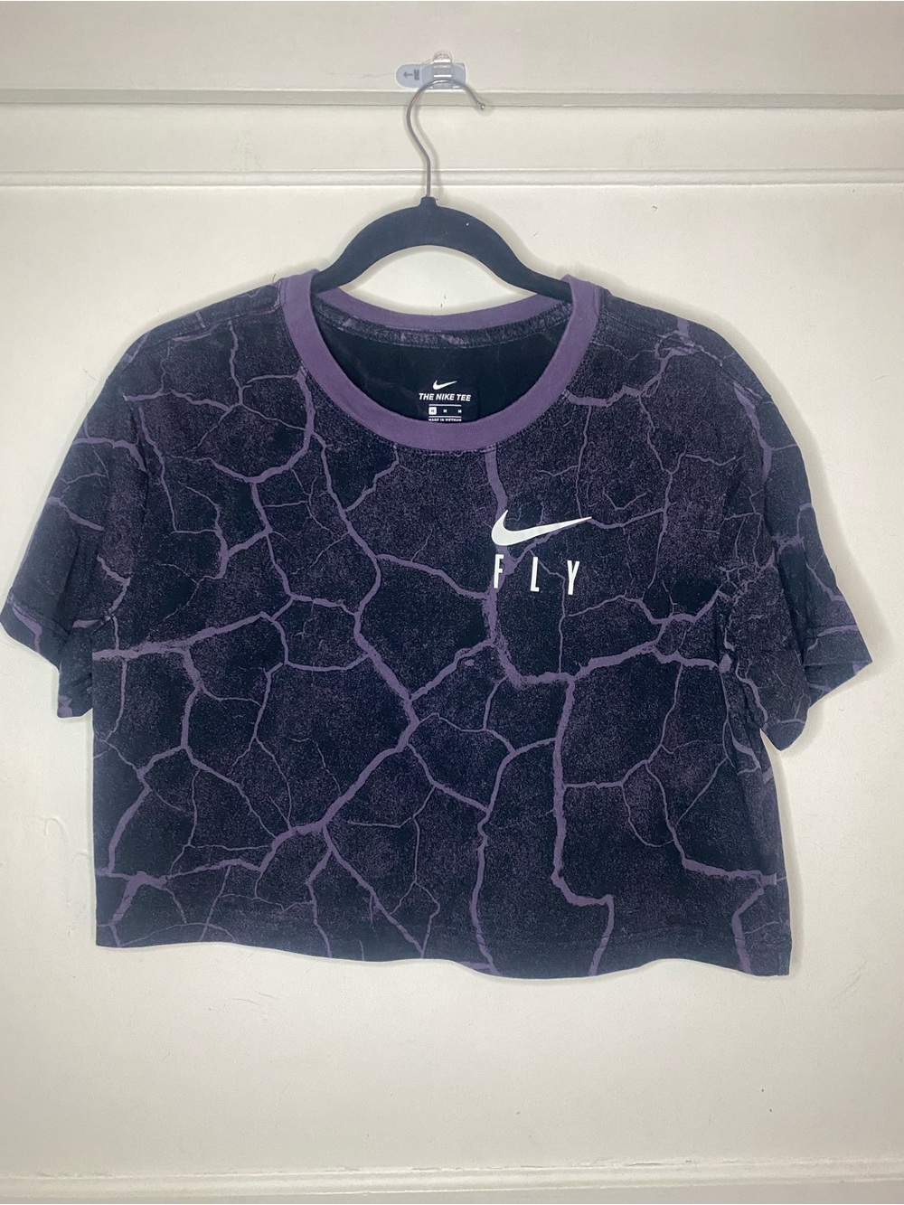 Nike Purple Crackle Fly and Hot Pink Crop Tops